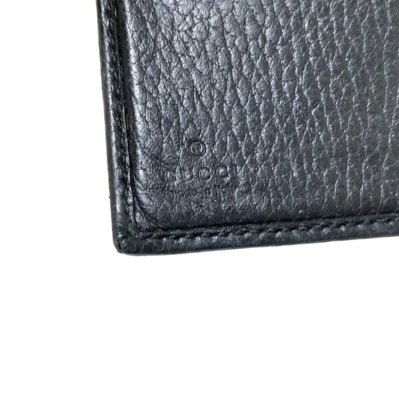 Auth GUCCI GG Marmont 456122 Black Leather - Double-hook Wallet - Picture 7 of 10